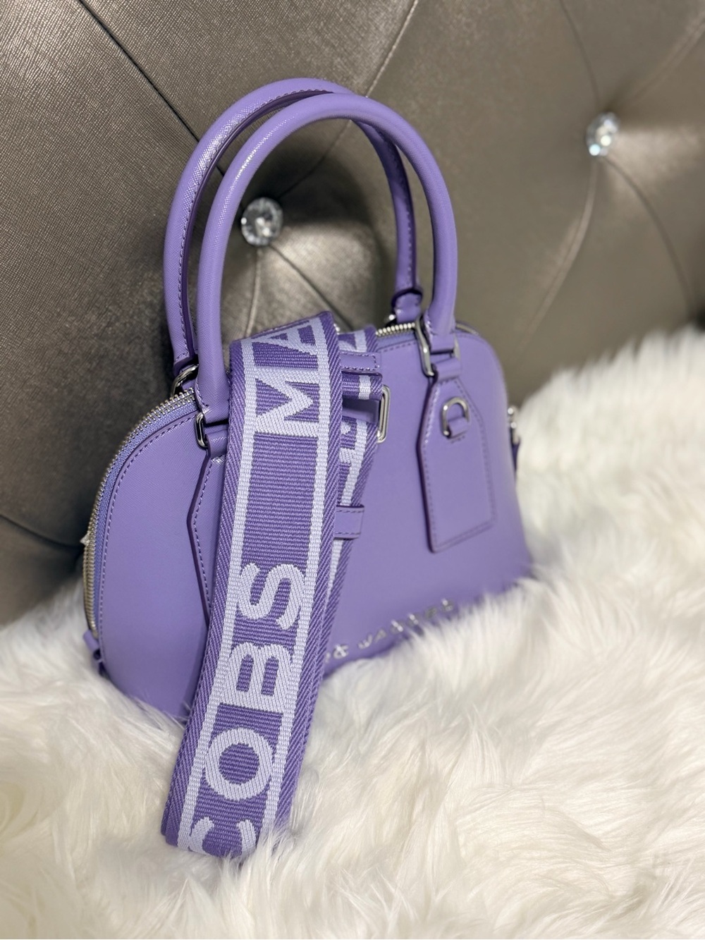 Marc Jacobs Lavender Dome Satchel with Branded Strap - Picture 2 of 4